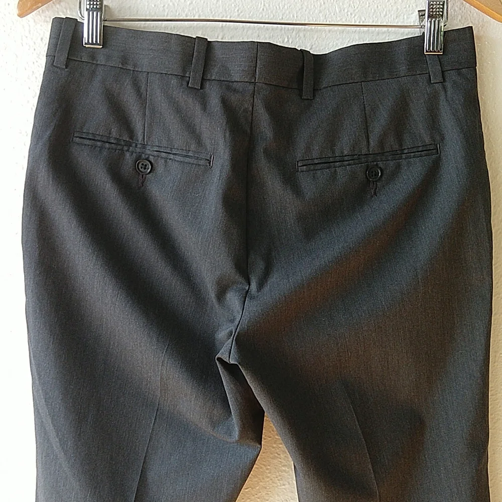 Dark Gray Slim Dress Pants Perry Ellis Portfolio 30 x 32 - Picture 7 of 8